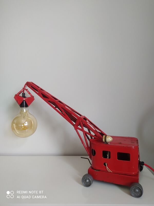 Lampe vintage ancien jouet en métal avec ampoules