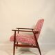 Vintage armchair and footrest red lobster Boho style fabric design by H.Lis 300-190 model