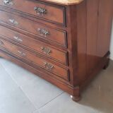 1900 chest of drawers with canted sides, walnut and period walnut veneer, restored