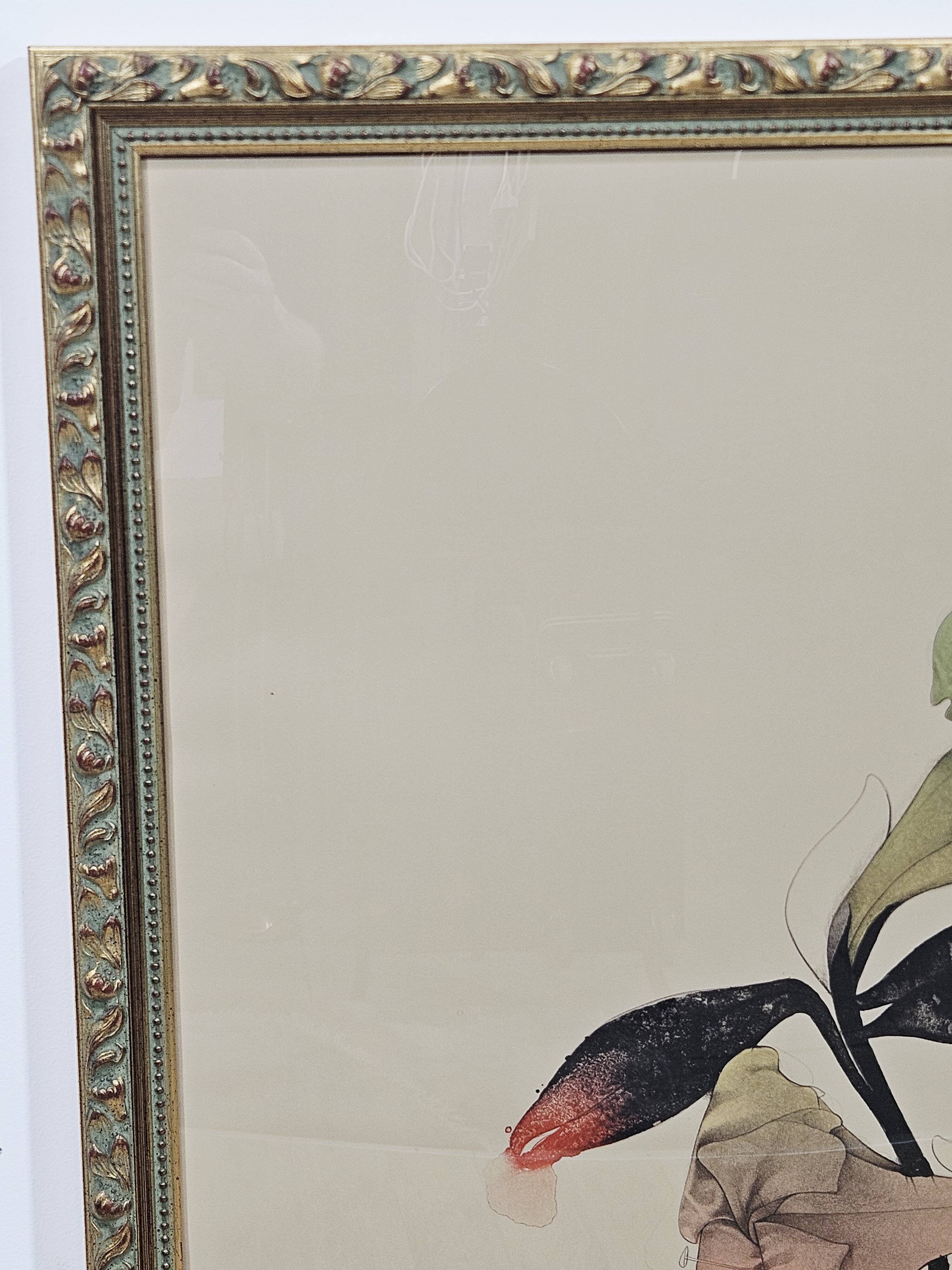 Lithograph Melancholy 109cm x 81cm, aut. B. Bruni, Edition Volker Huber