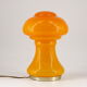 2 table lamp mushroom glass orange France 60s.