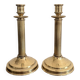 Antique Pair of Gilded Brass Candle Holders Empire Column Louis XVI Villedieu