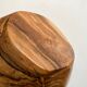 Saladier centre de table en bois d'olivier 1960 forme libre