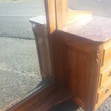 Art Deco dressing table in walnut and red Languedoc marble