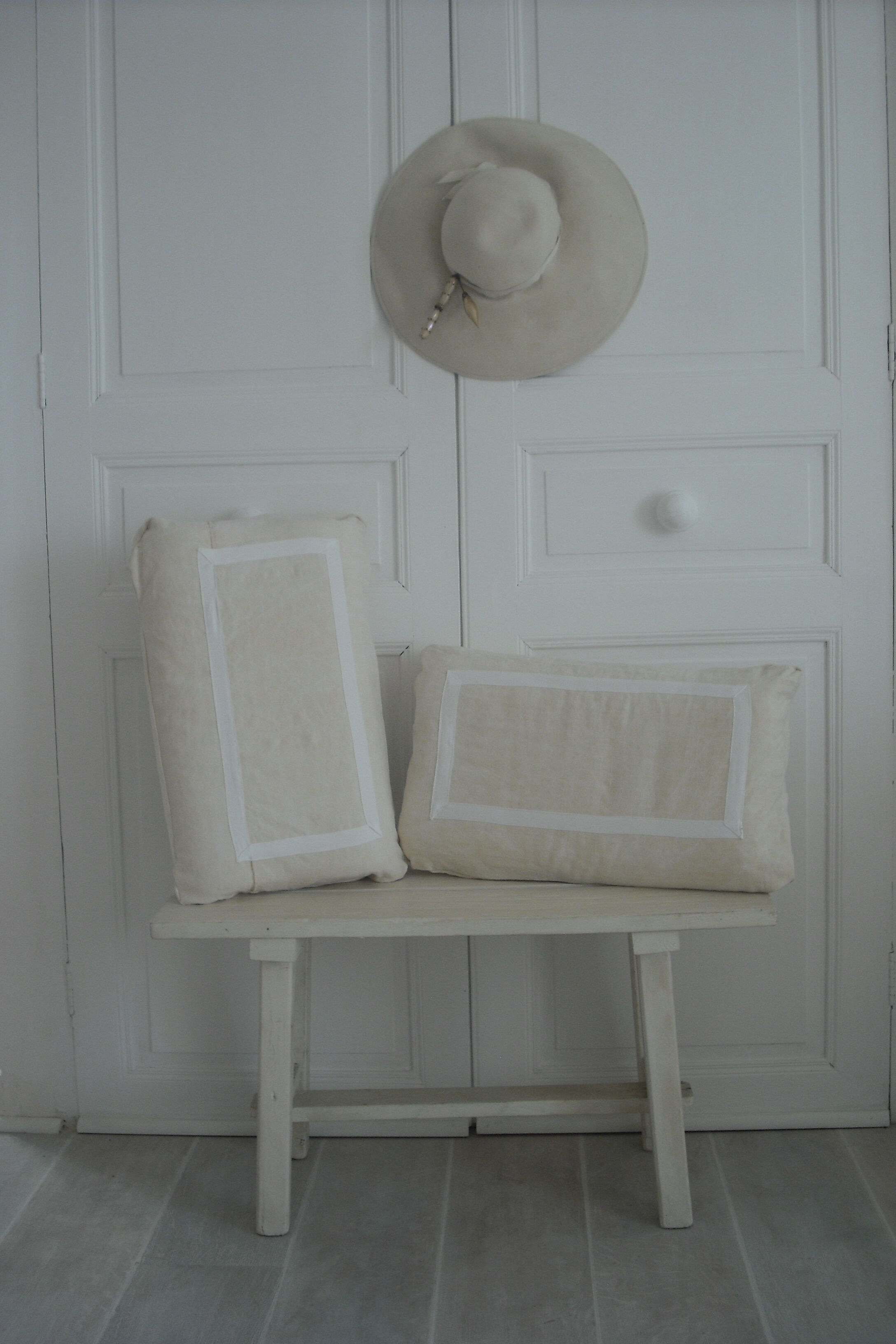 White patinated bench