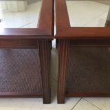 Pieces of sofa wood cannage and glass