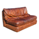 Canapé cuir vintage années 70 convertible