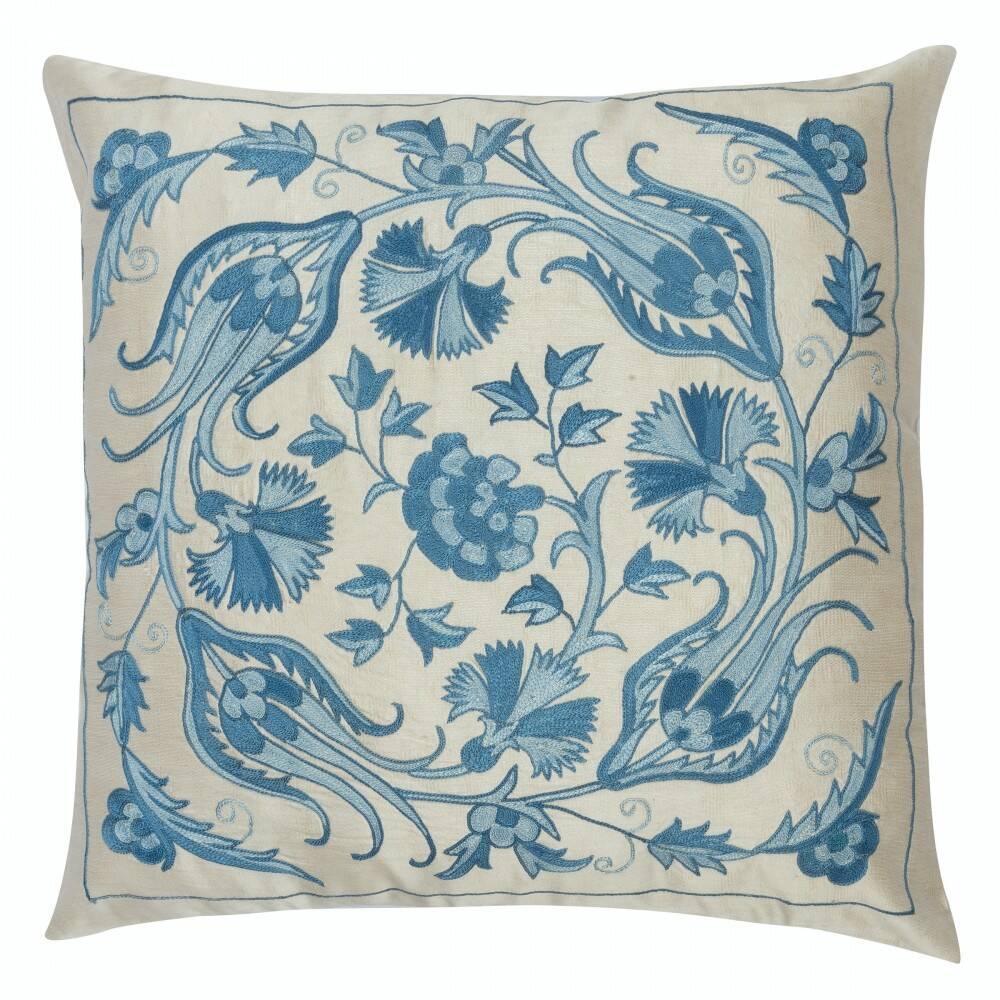 Set of 2 - all silk cushion covers. embroidered accent pillows. handmade toss pillows. traditional throw pillows