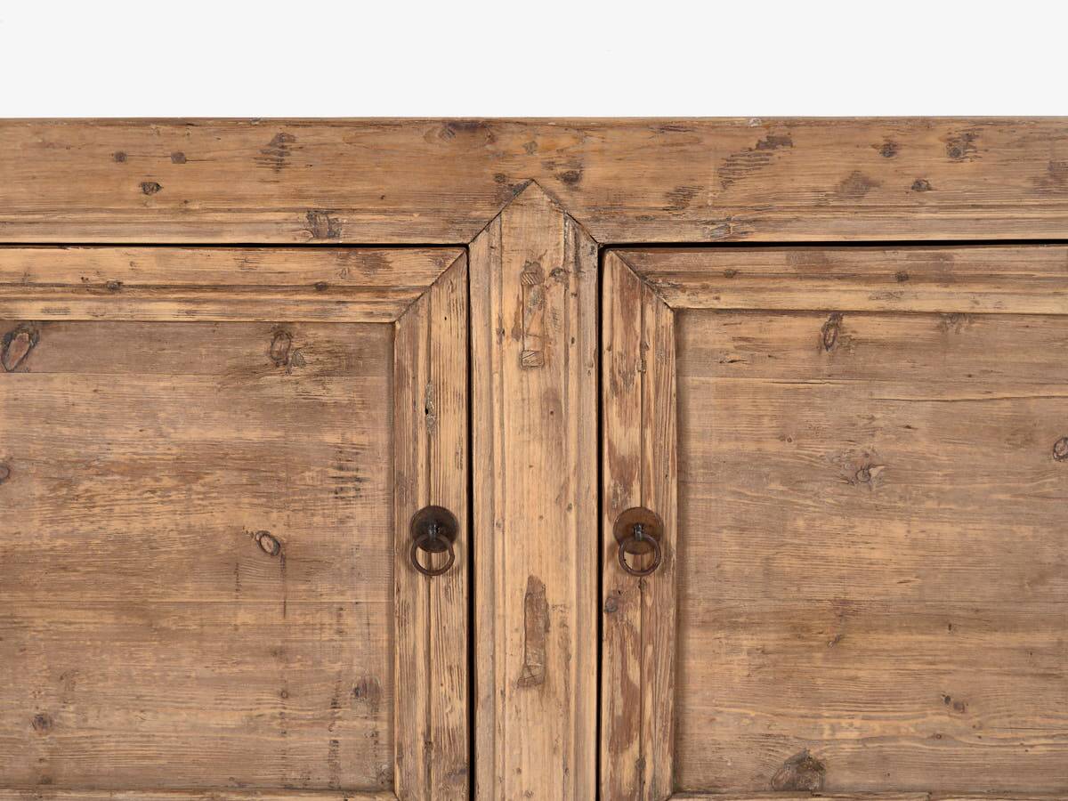 Antique three-door pine wood sideboard (circa 1920)