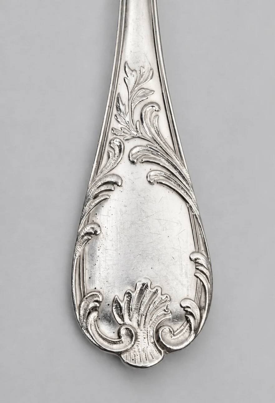 Twelve large Christofle Marly table spoons, silver-plated.