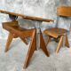Adjustable Modernists desk and children's chair - Ets. Levant & Godefroy - design 1950