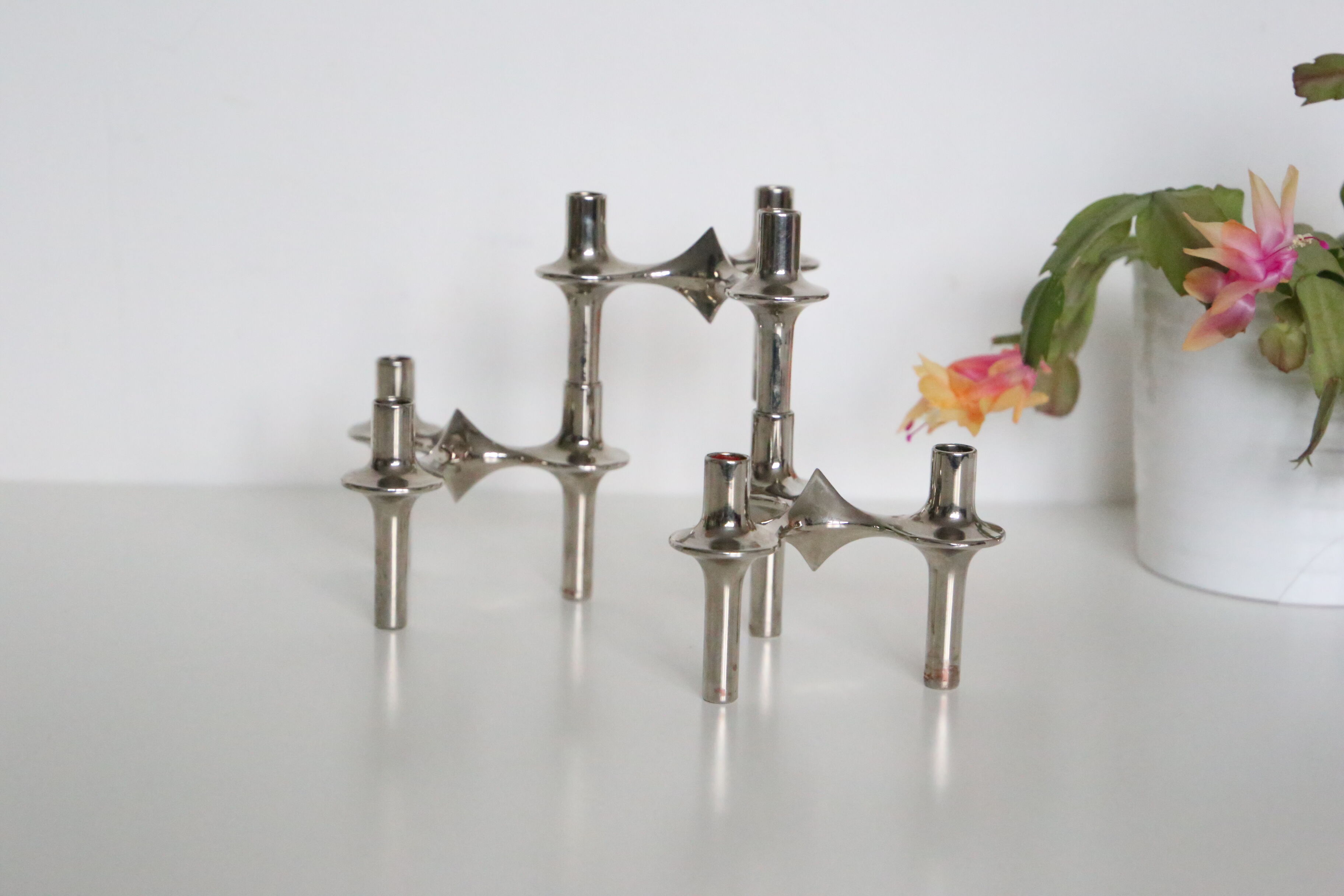 "Orion" candlesticks by Caesar Stoffi for Bmf Nagel 1970