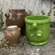Glazed green cache-pot