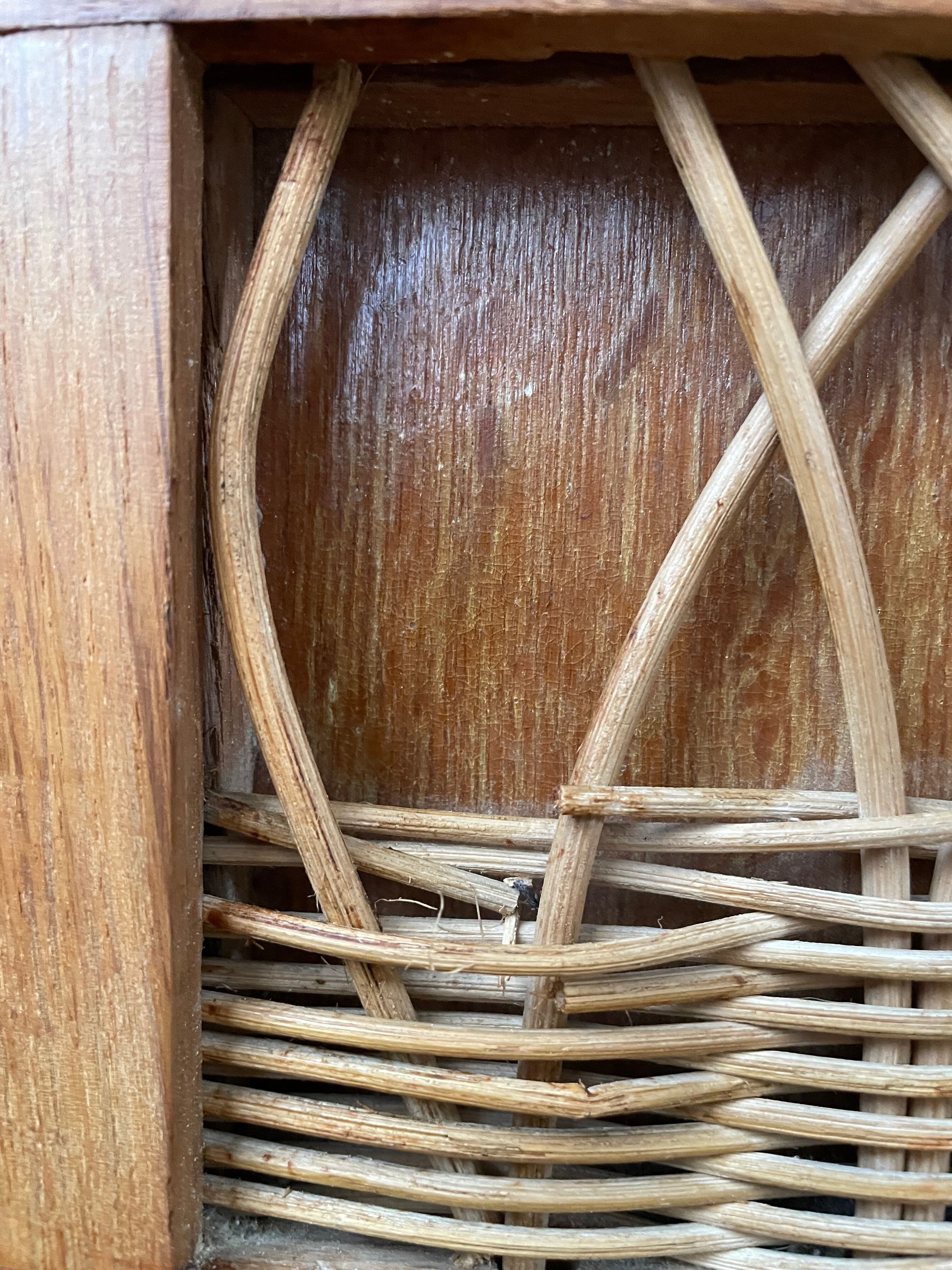 Commode rotin 3 tiroirs 1960