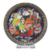 Aladdin plate, blue porcelain, by B. Wiinblad, Germany, 1980s