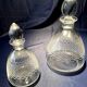 2 ENGRAVED GLASS LIQUOR CARAFES FROM THE 1930s-1940s