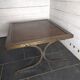 Vintage steel and leather coffee table