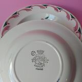 5 old soup plates from the French manufacturer LONGWY, Alsace model. Vintage.