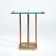 Peter Ghyczy t18 bronze cut glass sidetable, brutalist classic