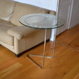 Side table or end table vintage metal and glass