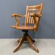 Antique American oak office chair with armrests 1920s