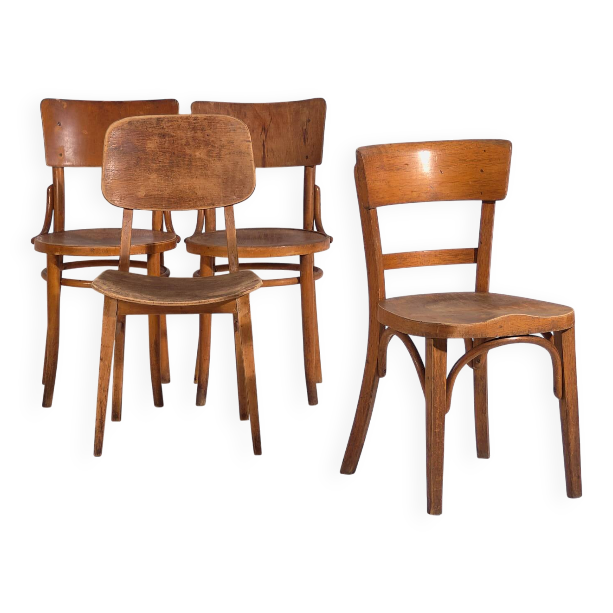 Vintage Thonet Chairs (c.1950). Set of 4 pieces #7