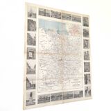Old map France Brittany Rennes St Malo