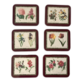 Ensemble de 6 dessous de verre Jason Coasters fleurs Made in New Zealand (1963)