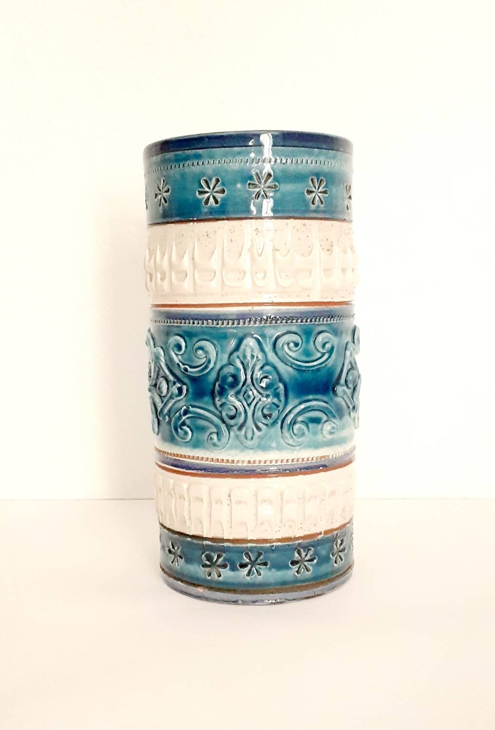 Ceramic roller vase, Italy 1970