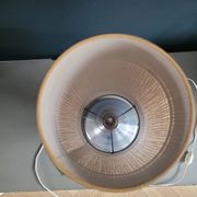 Lampe à poser vintage pied aluminium brossé - abat-jour cylindre
