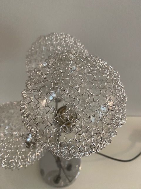 Contemporary lamp with 3 glass and metal balls to place (2 lamps available