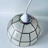 Vintage mother-of-pearl and brass pendant lamp