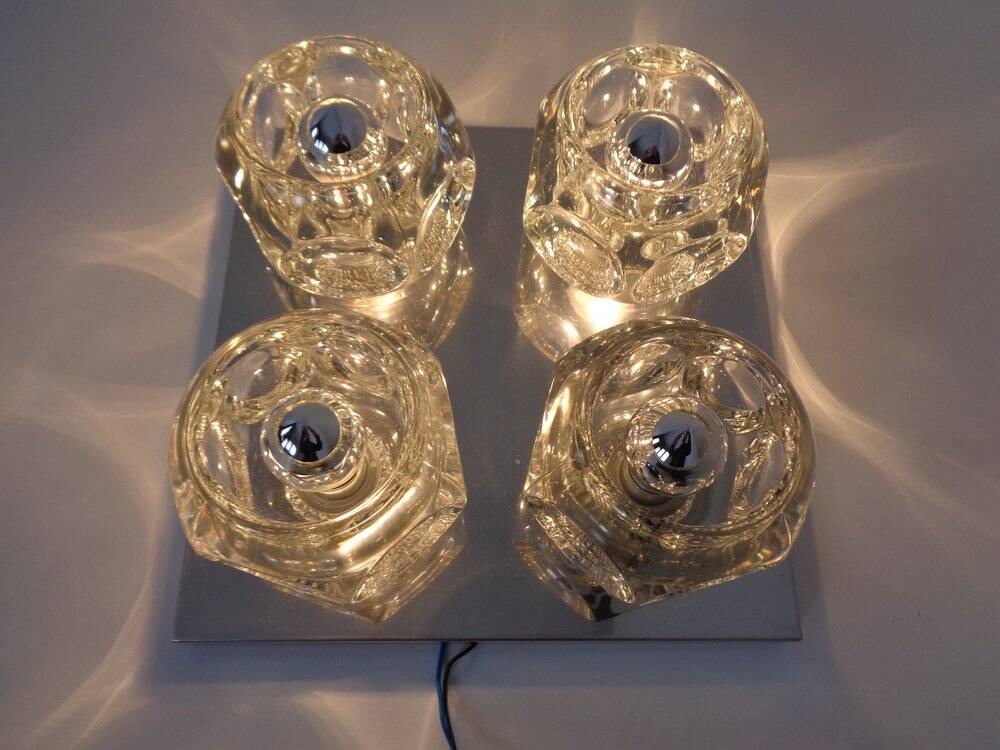 Space Age Glass Cube Lamp from Peill & Putzler, 1960s