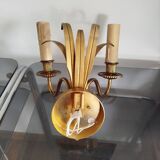 Vintage gold brass wall light - pineapple motif - 2 arms