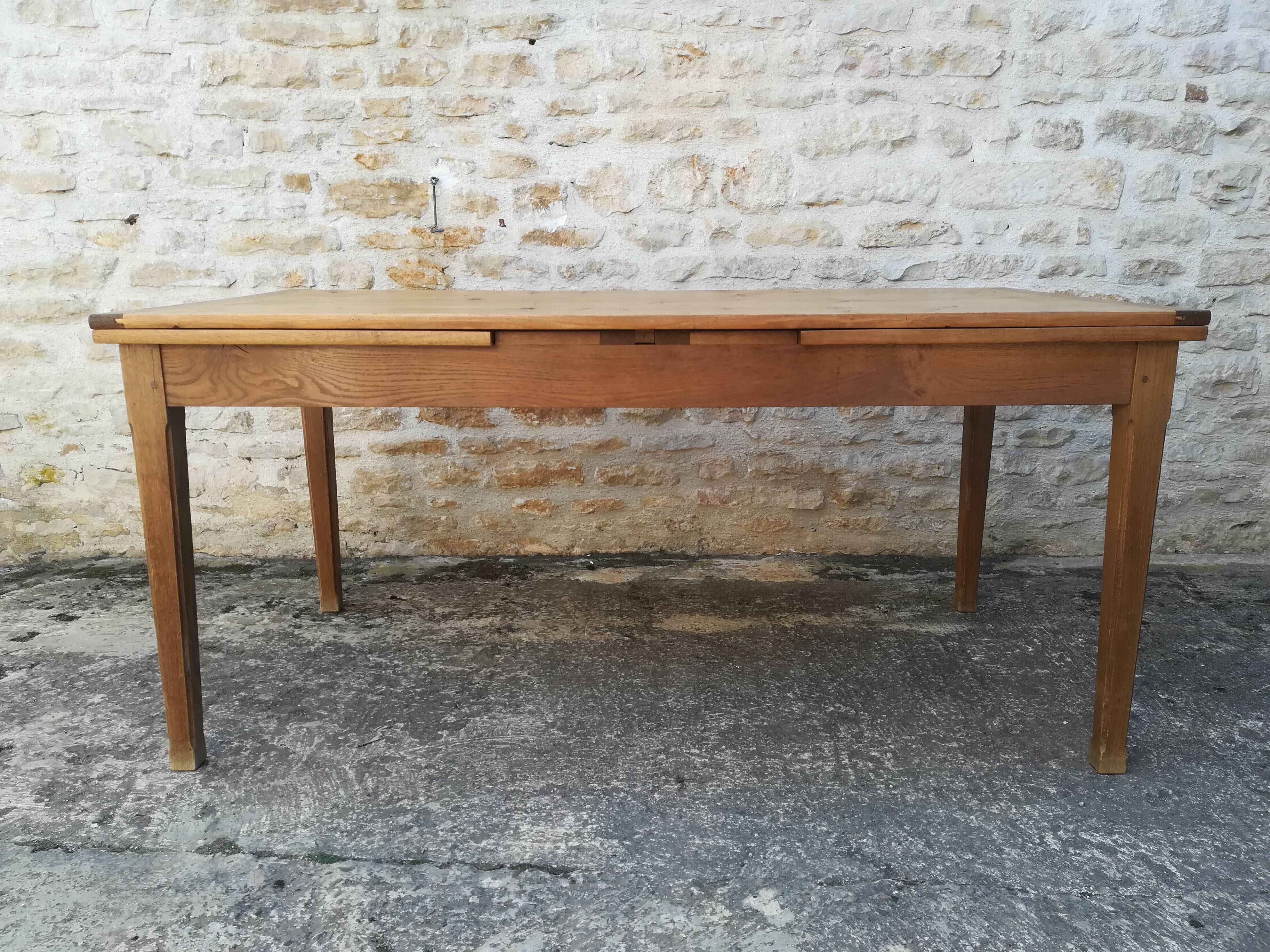 Farmhouse table with two extensions