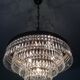 Chandelier cascading crystal and bronze tassels