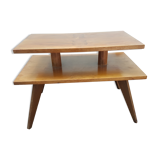 Table low legs compass double tray