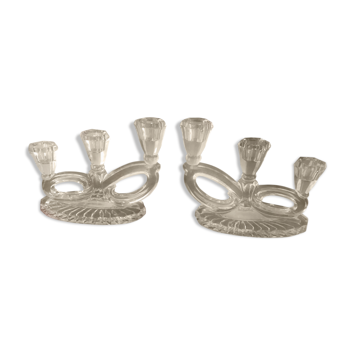 Candlesticks 3 branches crystal