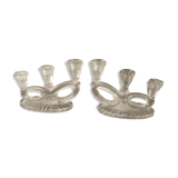 Candlesticks 3 branches crystal