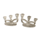 Candlesticks 3 branches crystal