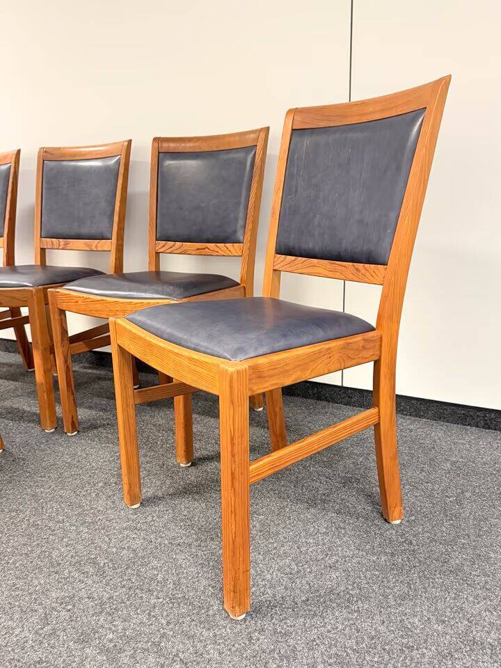 Vintage Set of 6 Solid Wood & Leather Chairs – FOLRM 75 by Andreas Hansen (Price is for 6)