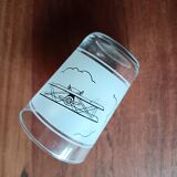 6 vintage water glasses, means of transport, France