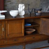 Danish enfilade from the mid-modern century in dark stained oak, 1960s.
