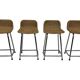 Ensemble de 4 tabourets de bar vintage Dirk Van Sliedregt Rohe Noordwolde modèle bas
