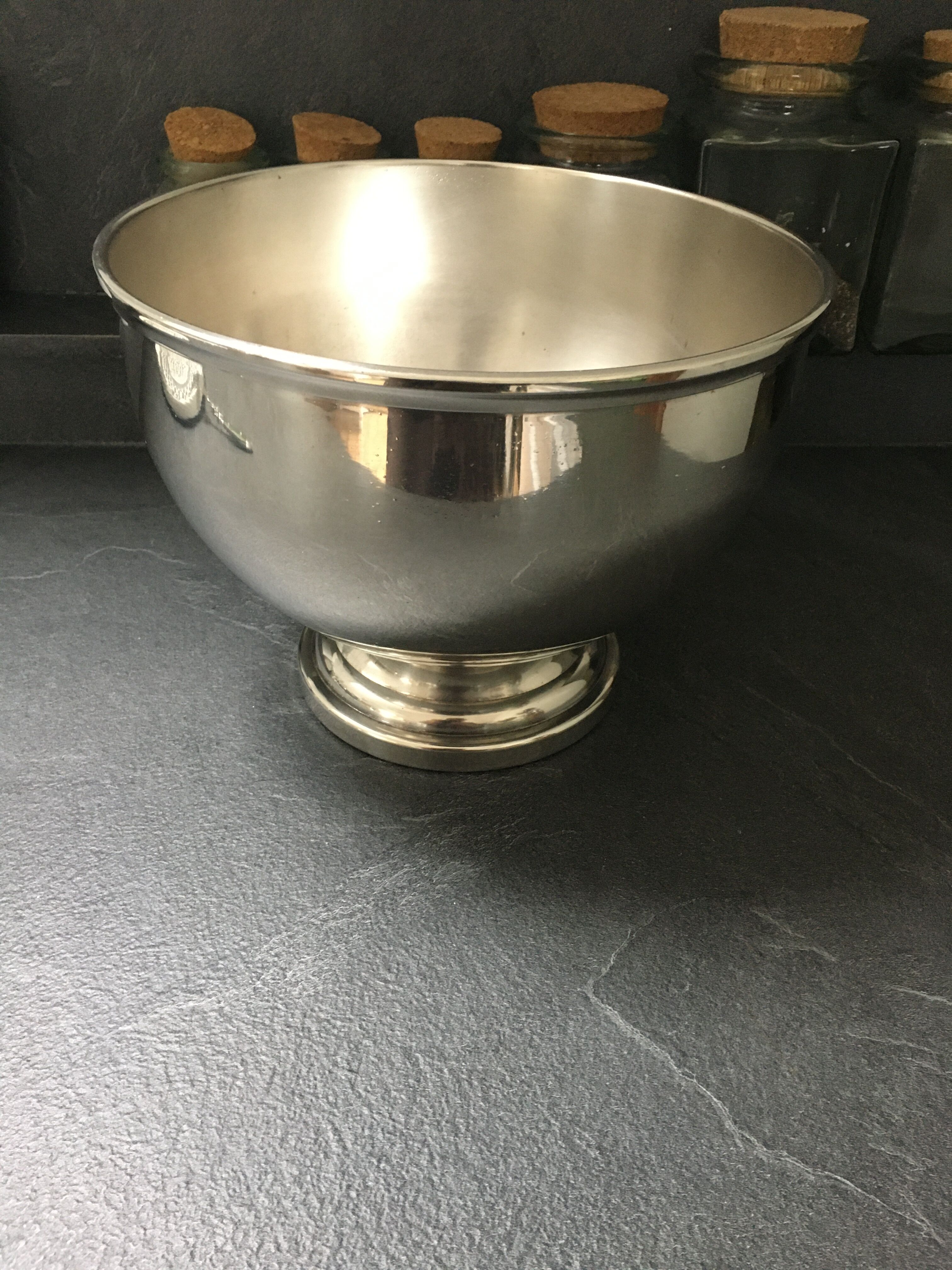 Silver metal champagne cvas