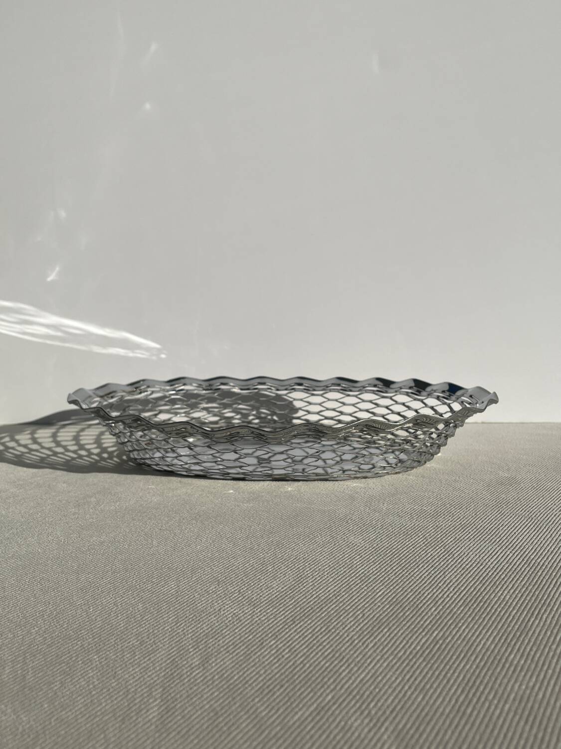 Vintage stainless steel bread basket - Roger Orfevre