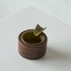Vintage leather and patinated brass ashtray, 1960s, mid-century design.
