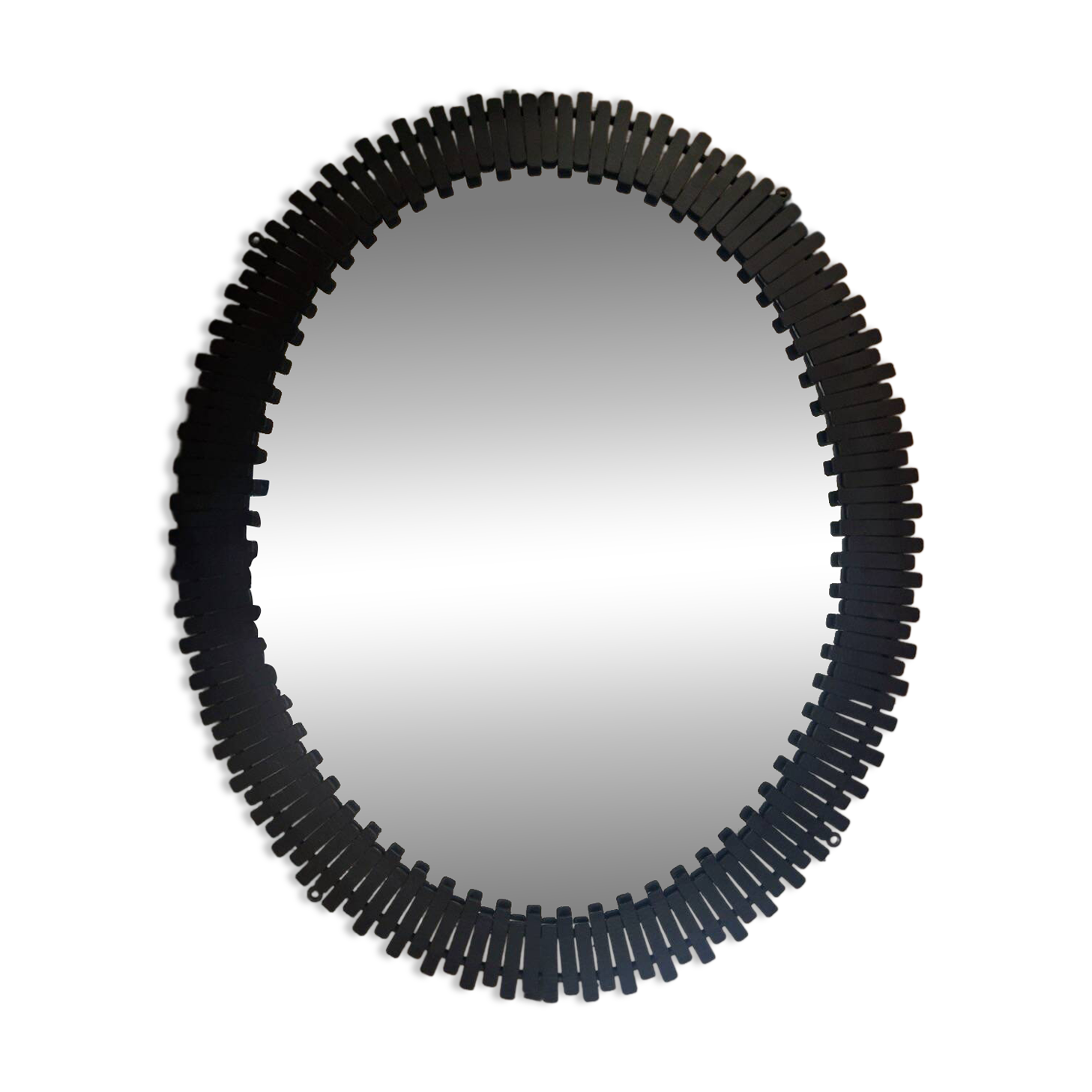 Large round sun design mirror in metal – vintage style – Ø 110 cm