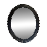 Grand miroir rond design soleil en métal – style vintage – Ø 110 cm