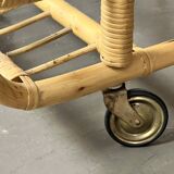 Rolling table from the 60s in bamboo